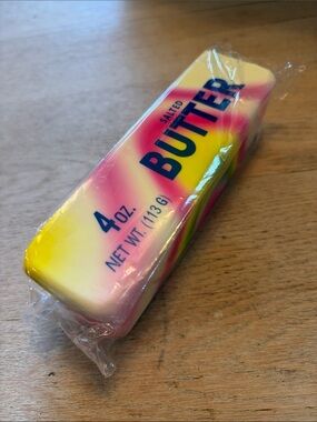 4oz. Salted Butter Stick Squishy - Yellow & Pink Gradient Foam Slow Rise